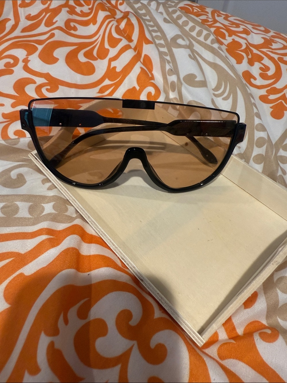 Brown Shield Sunglasses for Women
